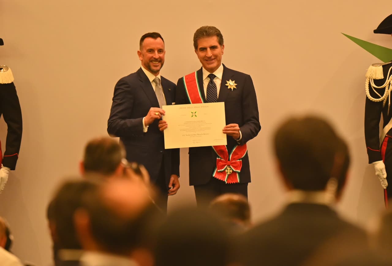 Il Presidente Nechirvan Barzani insignito del titolo di Cavaliere di Gran Croce dell’Ordine della Stella d’Italia